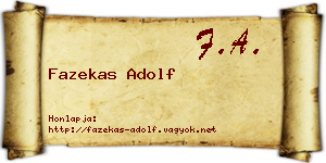 Fazekas Adolf névjegykártya