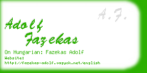 adolf fazekas business card